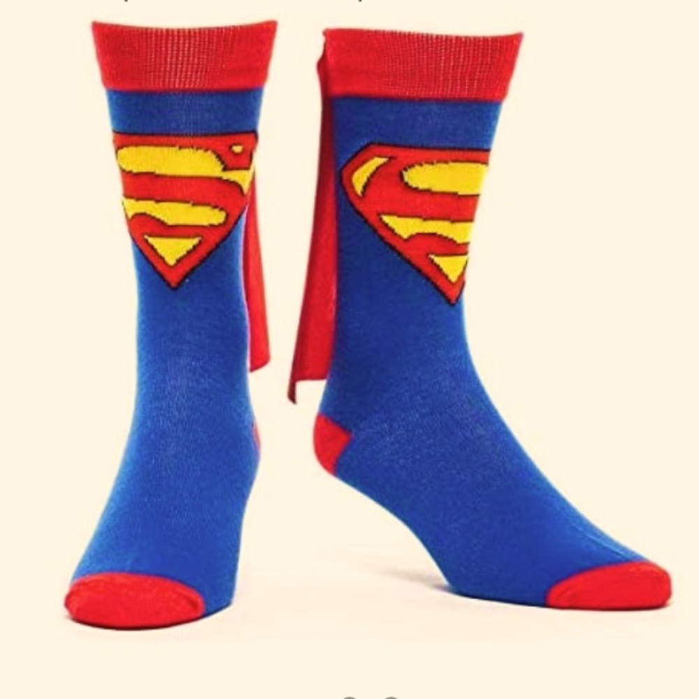🆕Superman Crew Socks w/ Cape Sizes 8-12